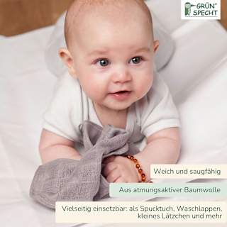 Pflege-/Waschtücher, 30 x 30 cm, weiß/taupe  Grünspecht