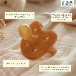 Schnuller Naturkautschuk, Gr. 2, 6-18 Monate Grünspecht