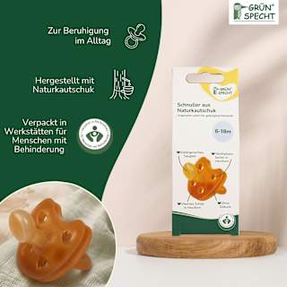 Schnuller Naturkautschuk, Gr. 2, 6-18 Monate Grünspecht