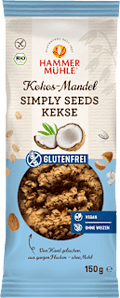 Kokos-Mandel Kekse, Simply Seeds, glutenfrei Hammermühle