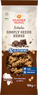 Schoko Kekse, Simply Seeds, glutenfrei Hammermühle