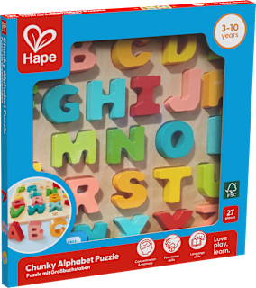 Puzzle aus Holz mit Großbuchstaben ABC Hape