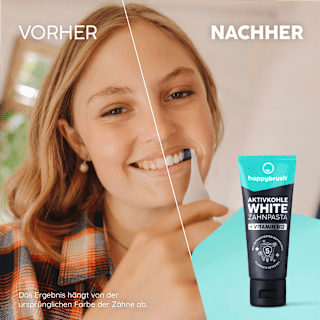 Zahnpasta Aktivkohle White mit Vit. B12 happybrush