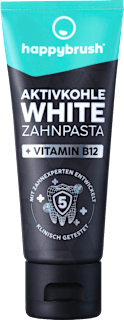 Zahnpasta Aktivkohle White mit Vit. B12 happybrush