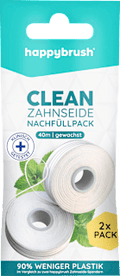 Zahnseide Clean gewachst Nachfüller (2x40 m) happybrush