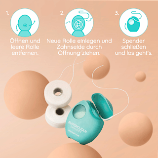 Zahnseide Clean gewachst Nachfüller (2x40 m) happybrush