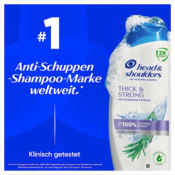 Shampoo Anti-Schuppen Thick & Strong mit Rosmarin-Extrakt  head&shoulders