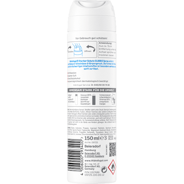 Antitranspirant Deospray Classic Hidrofugal
