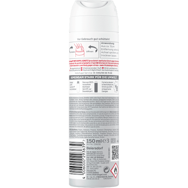 Antitranspirant Deospray Forte Doppelschutz Hidrofugal