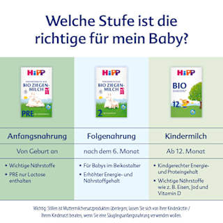 Anfangsmilch Pre aus Ziegenmilch von Geburt an HiPP