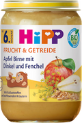 Frucht & Getreide Apfel, Birne mit Dinkel & Fenchel ab dem 6. Monat HiPP