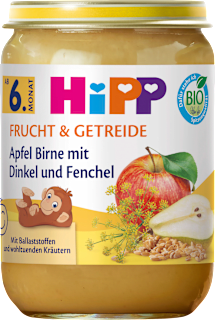 Frucht & Getreide Apfel, Birne mit Dinkel & Fenchel ab dem 6. Monat HiPP
