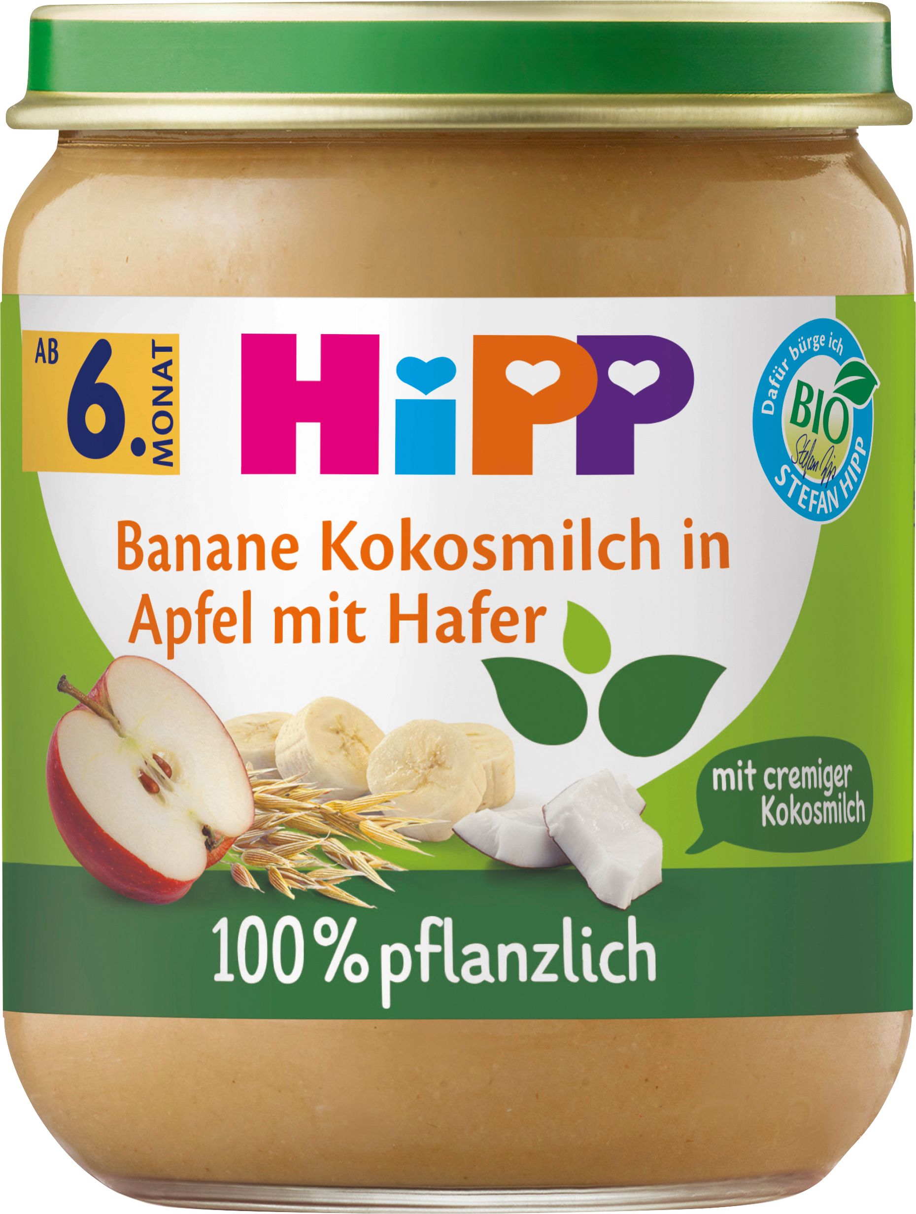 Frucht & Getreide Banane Kokosmilch in Apfel mit Hafer ab dem 6.Monat HiPP