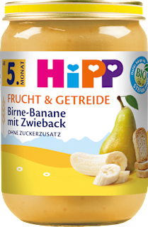 Frucht & Getreide Birne-Banane mit Zwieback ab dem 5. Monat HiPP