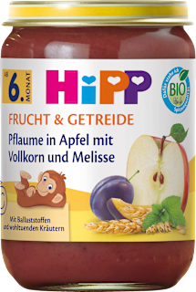 Frucht & Getreide Pflaume in Apfel mit Vollkorn & Melisse ab dem 6. Monat HiPP