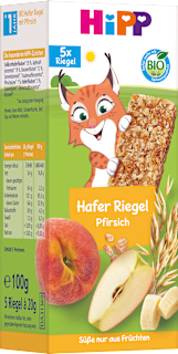 Fruchtriegel Hafer Pfirsich, ab 3 Jahren (5x20 g) HiPP