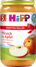 Früchte Pfirsich in Apfel, ab dem 5. Monat HiPP