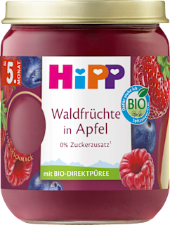 Früchte Waldfrüchte in Apfel, 5. Monat, 160 g HiPP