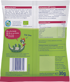 Kindersnack Urkorn-Dinos Cranberry, Johannisbeere, Urgetreide ab 1 Jahr HiPP