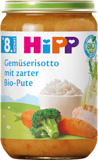 Menü Gemüserisotto mit zarter Pute ab dem 8. Monat HiPP