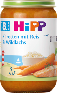 Menü Karotten mit Reis & Wildlachs ab dem 8. Monat HiPP