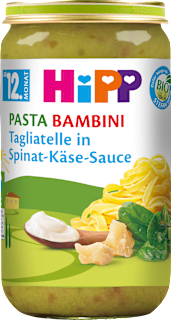 Menü Pasta Bambini Tagliatelle in Spinat-Käse-Sauce ab dem 12. Monat HiPP