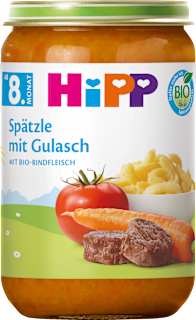 Menü Spätzle mit Gulasch ab dem 8. Monat HiPP