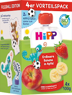 Quetschie Hippis Erdbeere-Banane in Apfel  ab 1 Jahr (4x100 g) HiPP