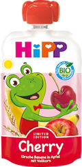Quetschie Kirsche Banane in Apfel mit Vollkorn, ab 1 Jahr HiPP