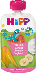 Quetschie Pfirsich Banane Mango mit Joghurt, ab 1 Jahr HiPP