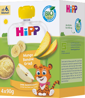 Quetschies Multi Mango Bananen Grieß, ab 6. Monat (4x90 g)  HiPP