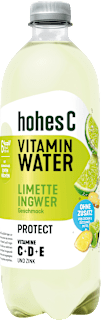 Erfrischungsgetränk, Vitamin Water Protect, Limette-Ingwer hohes C