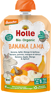 Quetschie Banana Lama, Banane, Apfel, Mango & Aprikose ab 6 Monaten Holle