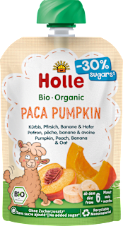 Quetschie Paca Pumpkin Kürbis, Pfirsich, Banane & Hafer, ab dem 6. Monat Holle
