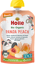 Quetschie Panda Peach, Pfirsich, Aprikose, Banane mit Dinkel ab 8 Monaten Holle