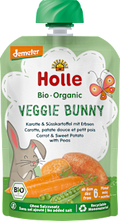 Quetschie Veggie Bunny, Karotte, Süsskartoffel mit Erbsen ab 6 Monaten Holle