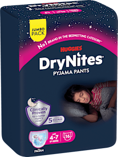 Pyjama Pants Mädchen 4-7 Jahre, Jumbopack HUGGIES DryNites
