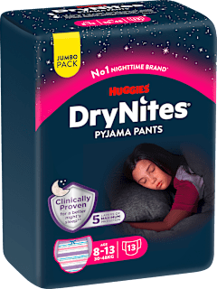 Pyjama Pants Mädchen 8-13 Jahre, Jumbopack HUGGIES DryNites