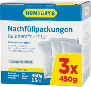 Raumentfeuchter Nachfüllpack 3 x 450 g HUMYDRY