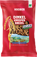 Snack, Dinkel Knusper Brezel mit Sesam Huober
