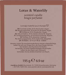 Duftkerze im Glas Lotus & Waterlily  Jean&Len