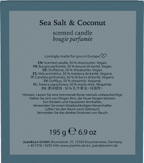 Duftkerze im Glas Sea Salt & Coconut  Jean&Len