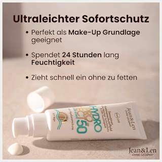 Sonnenfluid Gesicht sensitiv, hydro protect, LSF 50 Jean&Len