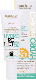 Sonnenfluid Gesicht sensitiv, hydro protect, LSF 50 Jean&Len