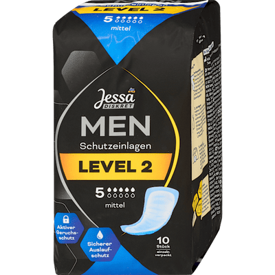 Jessa DISKRET Men pads incontinence level 2 medium, 10 pieces