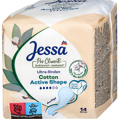 Jessa Ultra pads Active Shape Cotton, 14 pcs