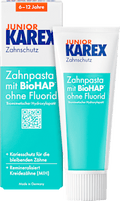 Zahnpasta Kinder Junior, ab 6 Jahren fluoridfrei KAREX