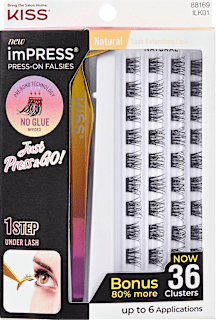 Künstliche Wimpern Set imPRESS Press-on Falsies Kit 01 KISS