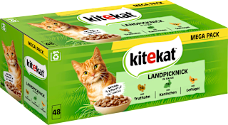 Nassfutter Katze Landpicknick in Soße, Megapack (48x85 g) kitekat