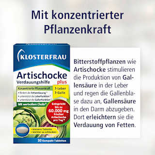 Artischocke Verdaungshilfe plus Tabletten 30 St KLOSTERFRAU
